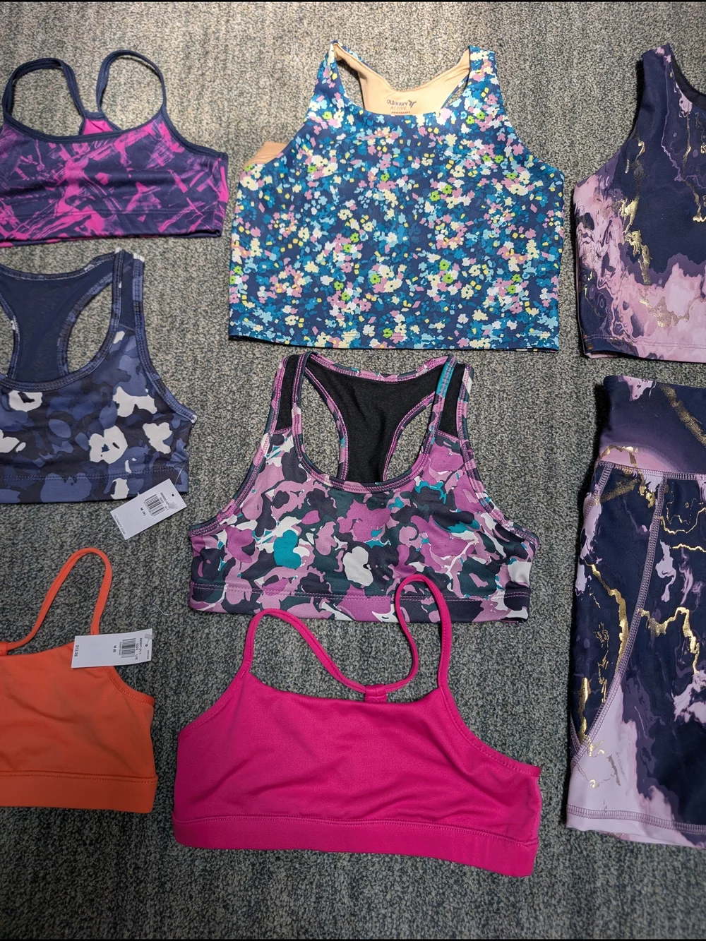 Old Navy Mixed Activewear Sports Bras & Shorts - Multi Color Sz Medium 8